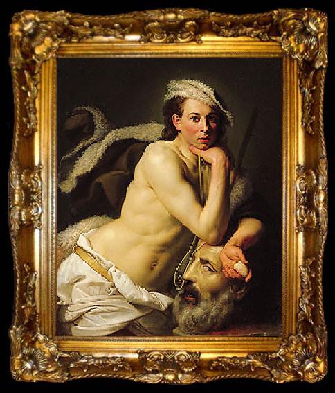 framed  Johann Zoffany Self-portrait as David with the head of Goliath, ta009-2